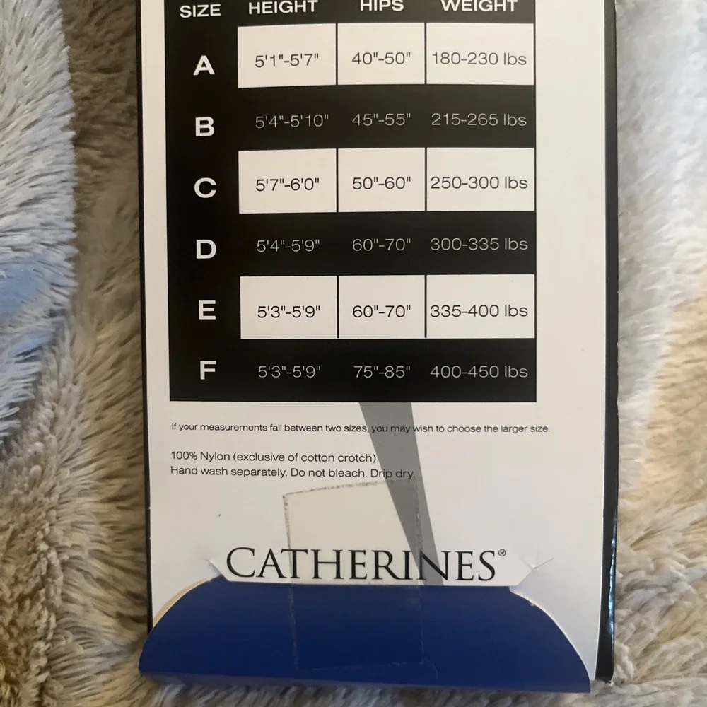 NOS Catherines Day Sheer Pantyhose Beige Size E Knit In USA. Classic Hosiery